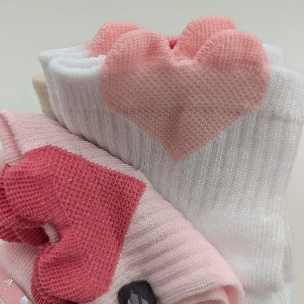 NWT Juicy Couture 10 Pair of 2 Tone Women's (Size 4-10) Quarter Socks w/Hearts